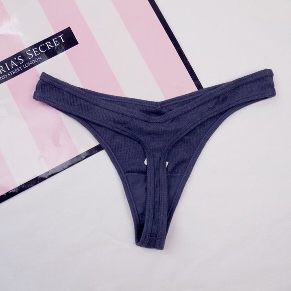 nwt PINK ribbed cotton thong with saying crushin - Picture 4 of 5